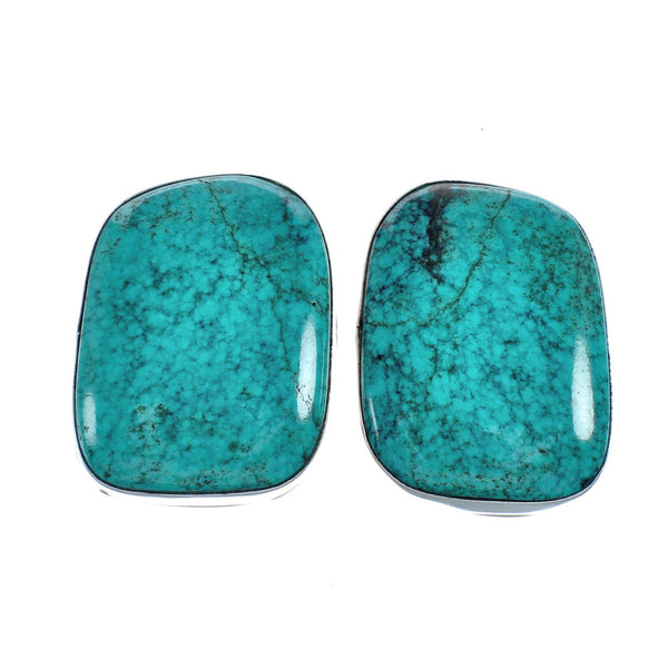 Native American Sterling Silver Turquoise Post Earrings AX129286